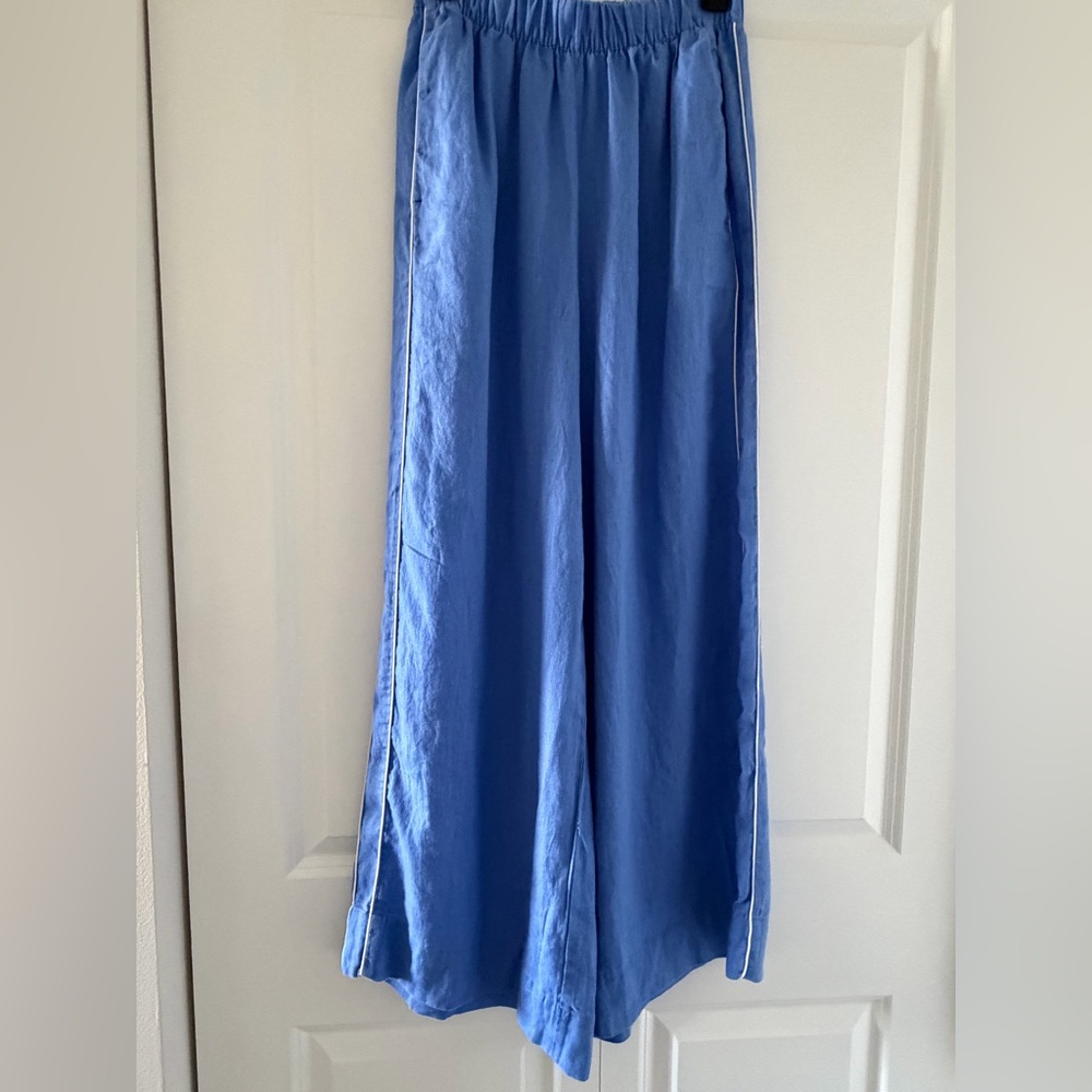 Women's Wide Leg Blue Pants